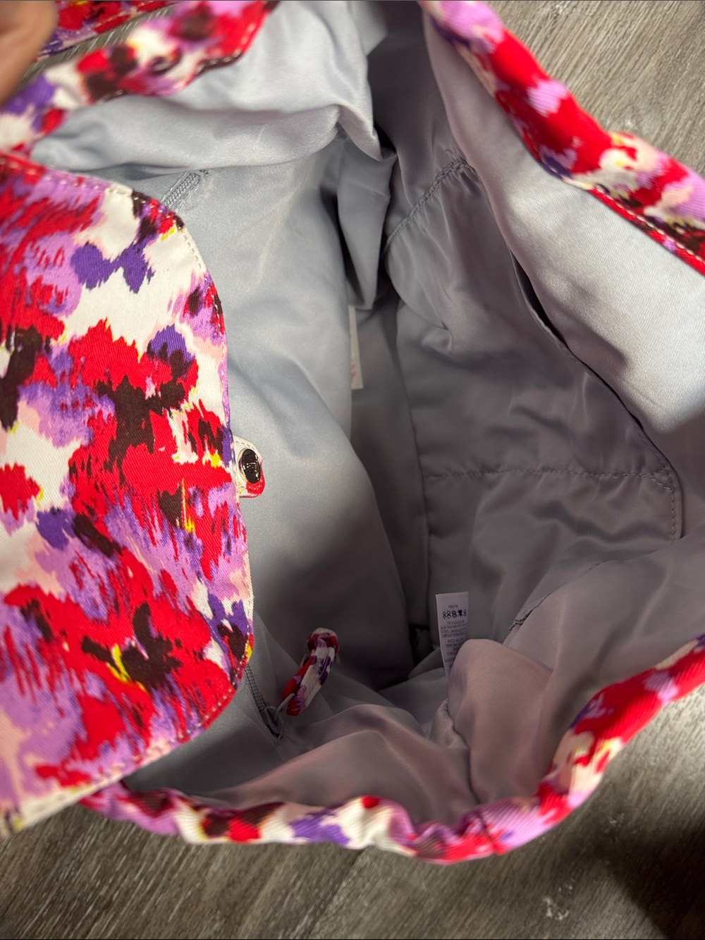 Lands end Women’s Floral Print Pink Red back pack - Picture 4 of 5
